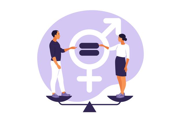 Illustration pour l'égalité entre les femmes et les hommes.