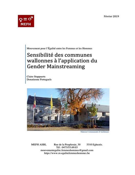 Sensibilité des communes wallonnes à l'application du Gender Mainstreaming
